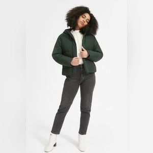EVERLANE The ReNew Short Puffer SZ-M Emerald color